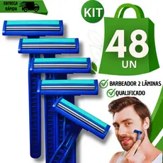 Kit Barbeador Clássico Descartável com 2 Lâminas Unissex Para Barbear Fita Lubrificante Aparelho Barbear Raspador