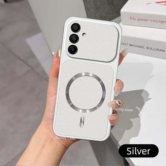 Capinha Samsung Galaxy A57 A17 A27 A07 A37 Sucção magnética de couro macio