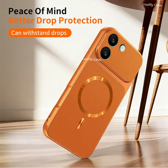 Capinha Xiaomi POCO X7 Pro Redmi Turbo4 Sucção magnética de couro macio