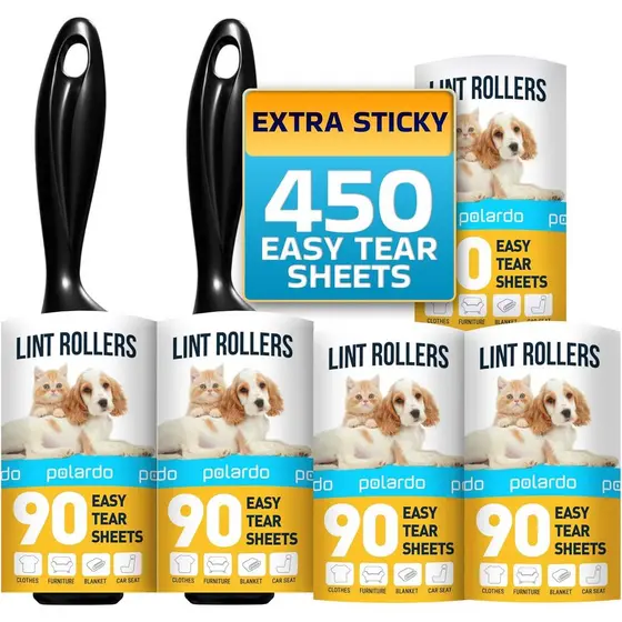 Rolo Adesivo para Pelos de Animais, Branco, Removedor Adesivo para Sofá, Roupas, Móveis e Carpete, Removedor de Pelos de