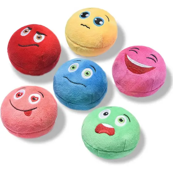 Brinquedos para Cães com Som SCHITEC, [Pacote com 6] Bolas de Pelúcia Macias com Sons, Brincadeira Interativa para Filho