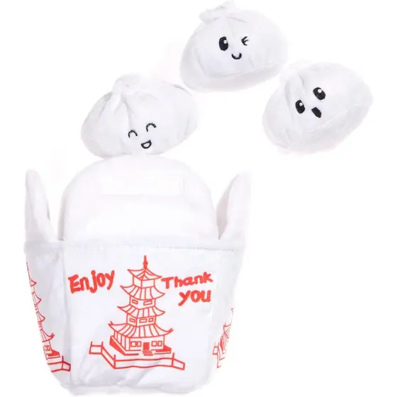 Brinquedo para Cães Barkbox 2 em 1 Interativo, Material Externo de Pelúcia e com Apito, Brinquedo para Cães Resistente a