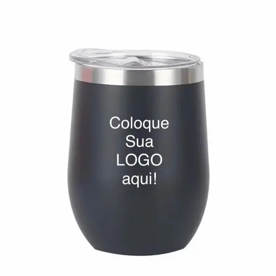 Copo Cuia Térmica Personalizada Inox 360 ml - 1 ou 2 Logos | Elegante, Prático e Exclusivo