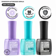 Top Coat Impala Pro Finish Hipoalergênico & Vegano – Ultra Secagem, Brilho Absoluto e Blindagem 4D