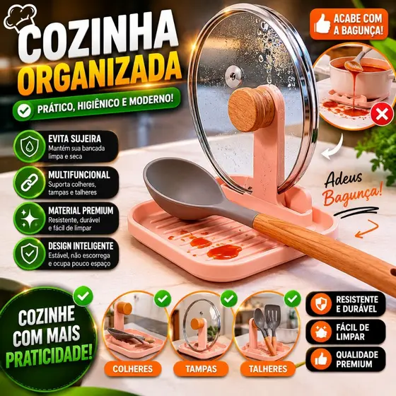 Tampas e Colheres Suporte Porta Colher e Tampa Prático Fácil de Limpar