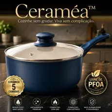 Panela Premium com Revestimento Cerâmico Antiaderente 5 Camadas – 24cm