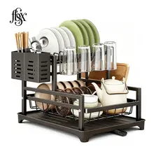 Escorredor de Louças Rack Aço Carbono Organizador Preto