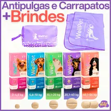 WellPet Antipulgas Todos Tamanhos Antiparasitário para Cães Proteção Prolongada e Sabor Atrativo