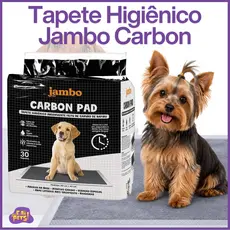 Tapete Higiênico Jambo Carbon Pads 80x60 Com 30 Unidades Para Caes Filhote e Adultos
