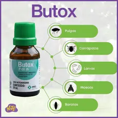 Butox Para Carrapatos Pulgas Sarnas Moscas Baratas 20ml 1unid. Kits 2, 3, 4 e 5 unid.
