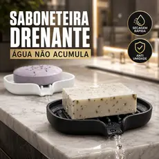 Saboneteira Banheiro Com Drenagem Escorredor Anti Umidade Não Derrete Sabonete Premium Luxo ModernaA