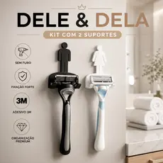 Suporte Gilete Prestobarba Com Fita 3M Organizador De Banheiro Sem Furo Parede Porta Lâmina Barbear