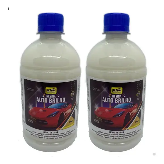 Kit 2 Cera Carnaúba Líquida Proteção UV e Brilho Forte 500ml