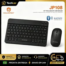 Kit Teclado e Mouse Bluetooth sem Fio Ultrafino Recarregável Silencioso para Notebook PC Celular