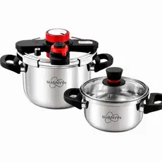 Panela de Pressão Inox 304 6L 7L 10L Aço Reforçado 3 Níveis de Pressão Cozimento 3x Mais Rápido