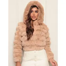 Jaqueta Puffer Feminina Pelúcia Pelúciada Inverno Frio Teddy Pelinhos Zíper Pelinhos Bolso