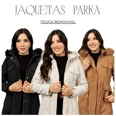 Jaqueta Parka de Sarja Forrada Peluciada outono e inverno B
