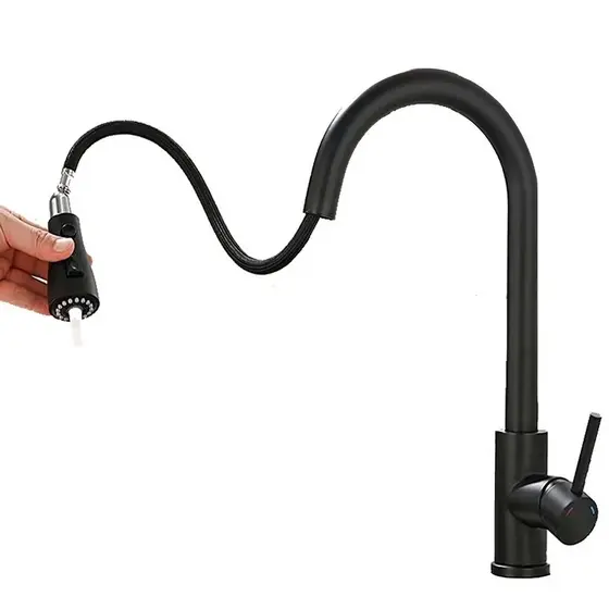 Torneira Gourmet Cozinha Pia Com Extensor Flexível Misturador Monocomando Spray Arejador Articulado Inox Fosco