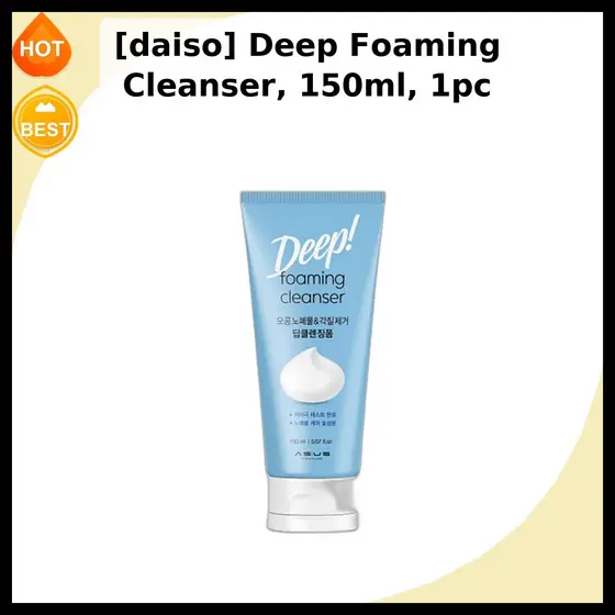 [daiso] Espuma De Limpeza Profunda , 150ml , 1 Unidade/Limpador De Coreano/Fórmula Suave/100 % Genuíno Da KPIKSHOP