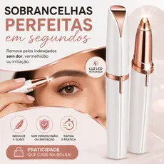 Caneta Depiladora Sobrancelha Elétrica Recarregável USB Indolor Com Luz LED Portátil