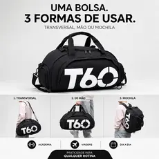 Bolsa Esportiva Multifuncional Transversal Mochila Academia Viagem Impermeável