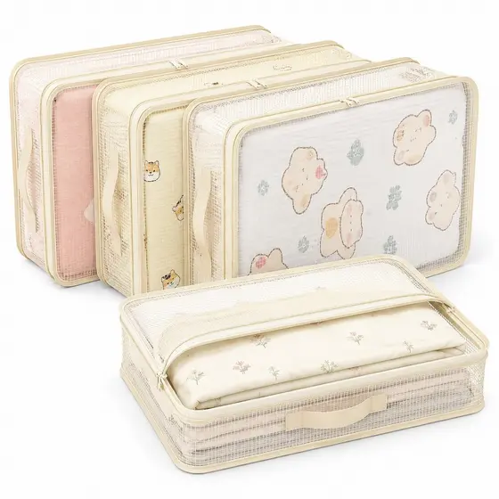 Sacos Organizadores para Lençóis e Capas de Edredom | Kit com 4 Peças Práticas