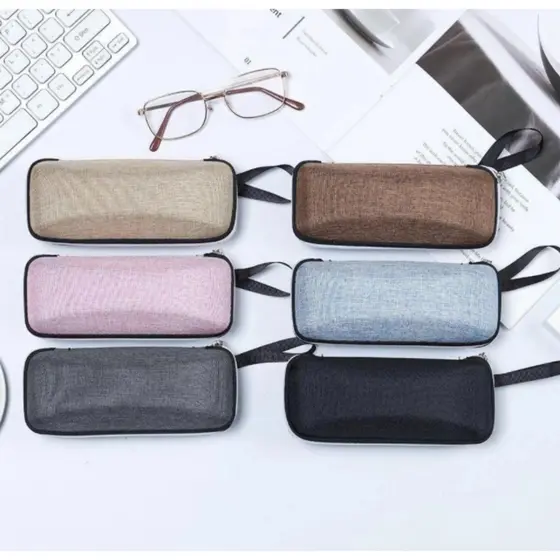 Kit com 10 uns Estojo Caixa Cases Para Óculos De Grau Oculos de Sol Com Ziper Diversas Cores Nova