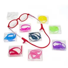 Cordão de silicone para óculos de criança + gancho para óculos infantil (Multicolor)