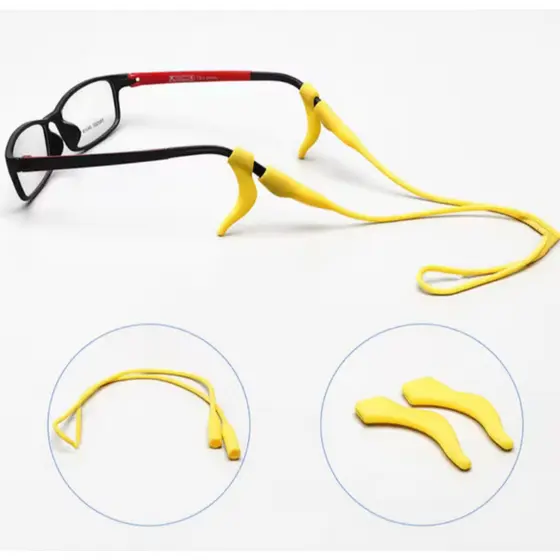 Cordão de silicone para óculos + gancho para óculos  (Multicolor)