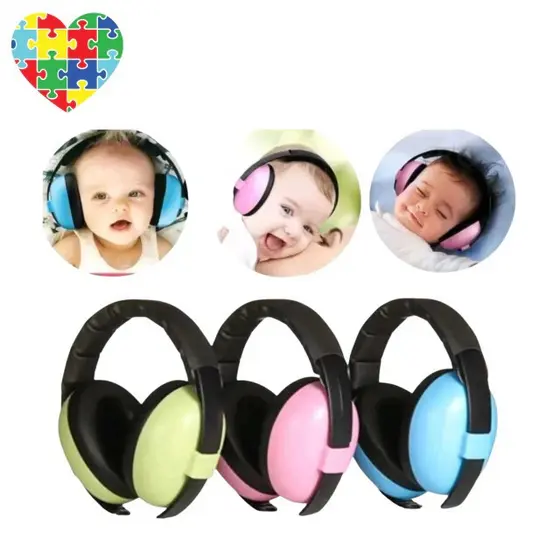 Infantil Abafador de Ruídos Infantil Protetor Auricular Som Neném Bebê Criança Ajustável Tipo Concha Conforto
