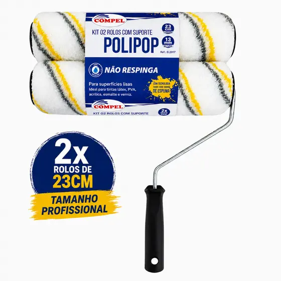 Rolo de Pintura  23cm Tamanho Profissional Anti Respingo Anti Gota Profissional com Suporte