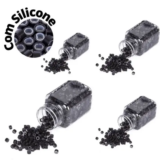 Microlink Revestido Com Silicone Para Mega Hair 4mm
