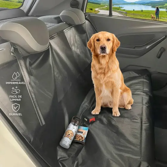 Capa Protetora Impermeável Para Banco Traseiro De Carro Cães Pet Gato Cachorro Regulavel Universal