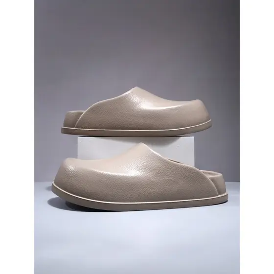 Baotou chinelos masculinos moda Casual ao ar livre Wear antiderrapante impermeável verão Mules All-Match simples cor sól