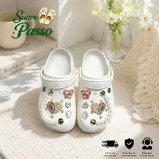 Kit Babuche Feminino Eva com Pingentes Antiderrapante Confortável para Praia Oferta de acessórios