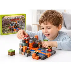 Blocos Magnéticos 143 Peças Brinquedo Educativo Criativo Infantil Pixel Presente Menino Menina