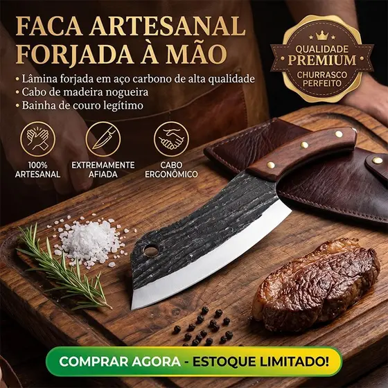 Faca de aço inoxidável forjada à mão, ideal para desossar e cortar legumes
