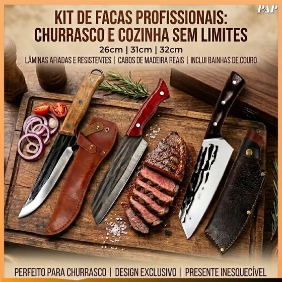 Faca de cozinha forjada à mão com bainha – Faca doméstica para cortar e picar