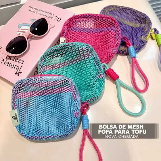 Bolsa de maquiagem dopamina multifuncional compartimento mesh para viagem mini cosméticos medicamentos