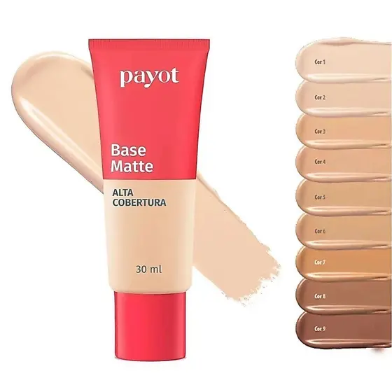 Base Líquida Matte Payot 30ml Alta Cobertura Efeito Natural Longa Duração Controle da Oleosidade