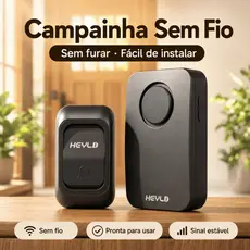 Campainha Sem Fio Para Casa Loja Idoso Sem Furar Sinal Estável 1 Kit