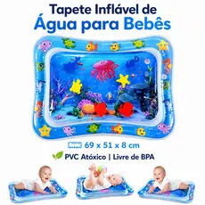 Tapete Sensorial Inflável com Água para Bebê Brinquedo Atividade Infantil Almofada Divertida Para Crianças Menino Menina
