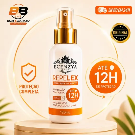 Repelente de Insetos Ecenzya Gold 12h Proteção Completa 120ml
