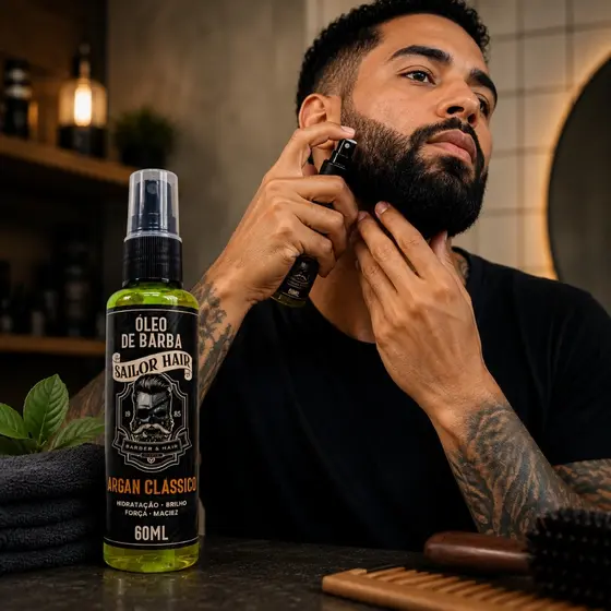 Kit 2 Óleo de Barba Premium AllBarber Argan Power 60ml – Controle, Nutrição e Estilo