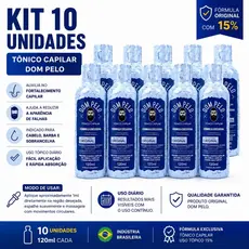 Kit 10 unidades Dom Pelo Original - Tônico Capilar para Cabelo, Barba e Sobrancelha envio imediato
