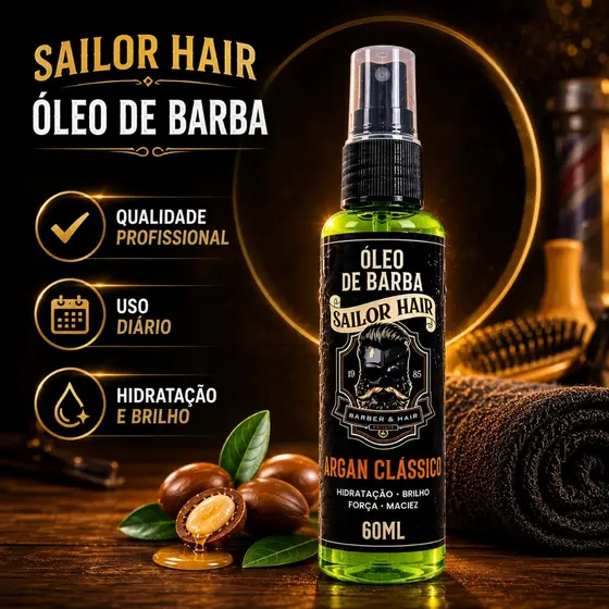 Óleo de Barba Premium ALLBarberArgan Power 60ml – Controle, Nutrição e Estilo