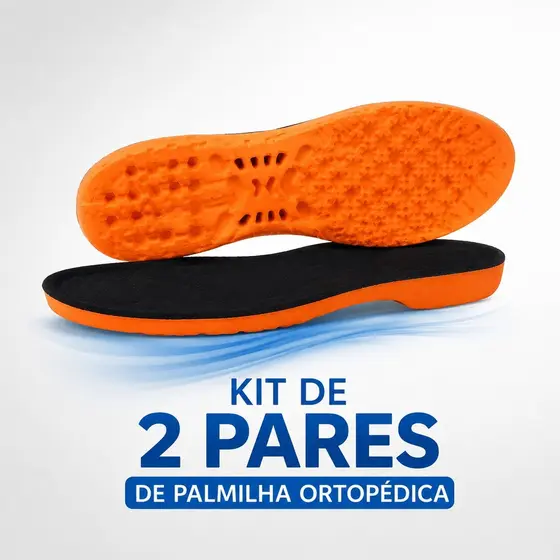 Kit 2 Pares Palmilha Ortopédica Em Gel Anatômica Anti Impacto Ideal Para Dores Nos Pés