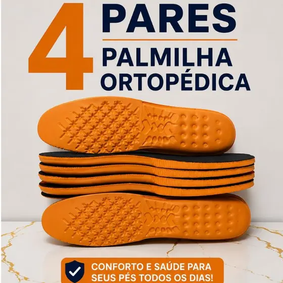 Kit 4 Pares Palmilha Ortopédica Em Gel Macia Anatômica Confortável Anti Impacto Ideal Para Coturnos Botas Tênis