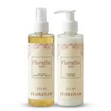 1 Kit feminino Body Splash Florata Gold com gliter 200Ml + 1 Hidratante Corporal Florata Gold 200ML