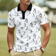 Moda Clube De Golfe Gráfico Polo Camisas Para Homens Na Verão Manga Curta 3D Impresso Camisa Casual Oversized Lapela Bot